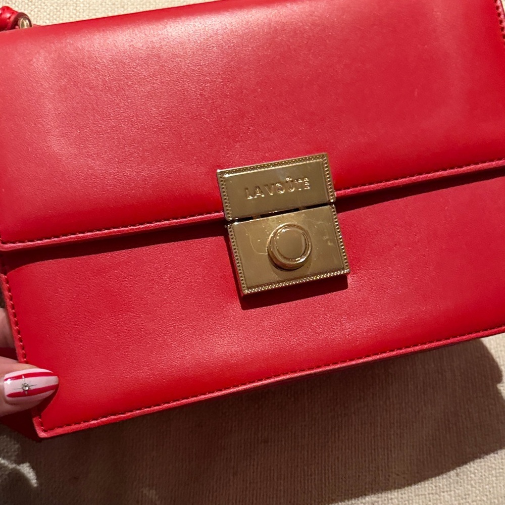 Lavoute Red Leather Crossbody Bag - Picture 2 of 6